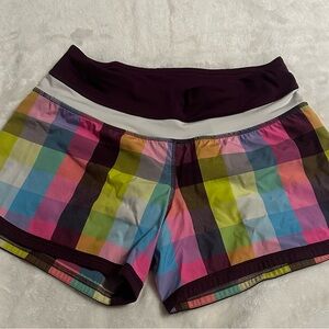 lululemon athletica Colorful Checkered Athletic Shorts